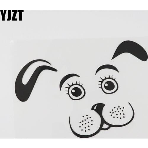 YJZT 15.7CMX11.3CM Cartoon Puppy Dog Pet Animal Vinyl Car Sticker Black/Silver 8A-0550