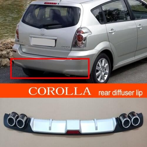 Corolla ABS Plastic Silver / Black Car Rear Bumper Rear Diffuser Spoiler Lip for TOYOTA Corolla Hatchback
