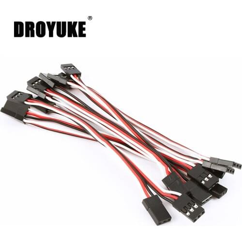 10pcs/lot 100mm 150MM 200MM 300MM Servo extension cord Male to Male for JR Plug Servo Extension Lead Wire Cable