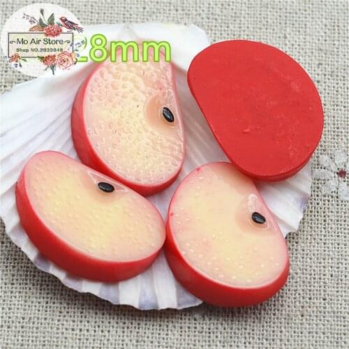 10pcs apple slice fruit Resin Flat back Cabochon miniature food Art Supply Decoden Charm DIY Craft