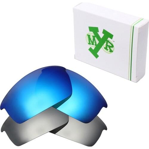 2 Pairs Mryok POLARIZED Replacement Lenses for Oakley Bottlecap Sunglasses Ice Blue & Silver Titanium
