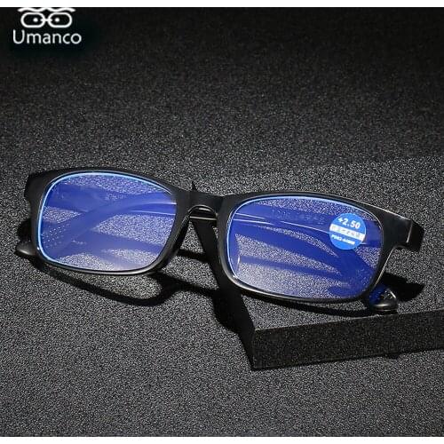 2021 Reading Glasses Anti Blue Light for Men Women With Diopter Male Female Blue Black Business Eye Glasses Newspaper Computer