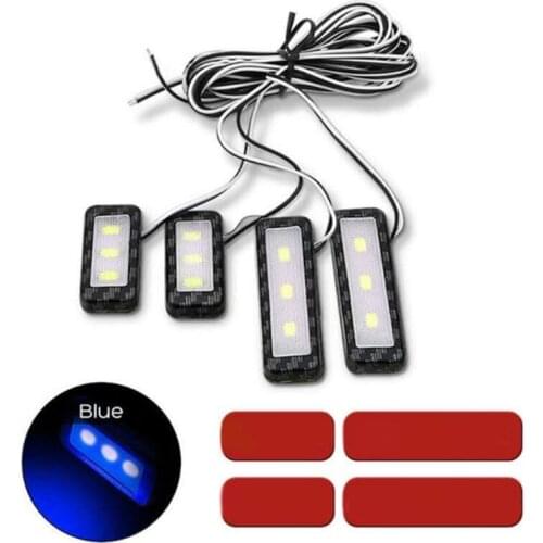 4Pcs Bowl Handle Armrest Light Car Door Interior Light LED Atmosphere Light