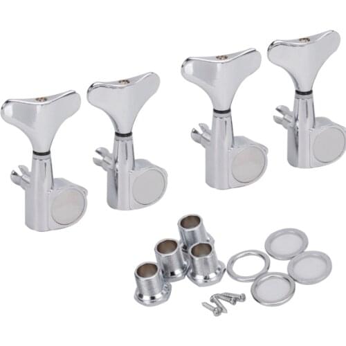 4R Chrome Plated String Tuning Pegs Machine Heads Tuner Part For BASS Guitar