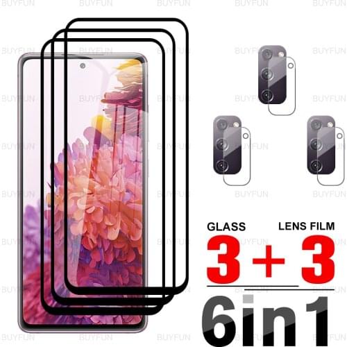 6in1 Screen Protector For Samsung Galaxy S20 FE 6.5inch Black edge tempered glass on for Galaxy S20FE S20 FE 5G camera lens film