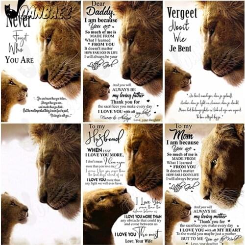 Lion Diamond Painting 5D Diy Animal Mosaic Embroidery Letter Cross Stitch Set Hand Inlaid Crafts Home Decoration