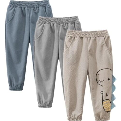 2-9 Years Old Solid New Summer Dinosaur Pants For Boys Girls Casual Sport Pants boy girl Enfant Garcon Kids Children Trousers