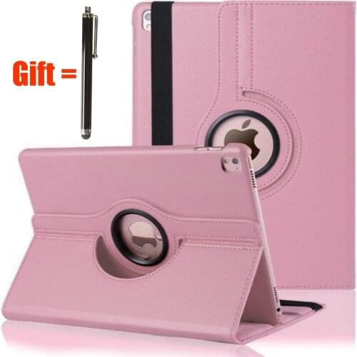Case for iPad Pro 9.7 2016 Models A1673 A1674 A1675 Cover,360 Degree Rotating Leather Cover Smart Sleep Awake Case Coque Fundas