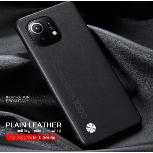 Mi11i Case Plain Skin Leather Phone Covers For Xiaomi Mi 11 Lite 11Lite Light Pro Ultra 11i 5G Soft TPU Bumper Shockproof Coque