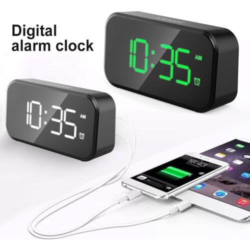 Digital Dimmable Alarm Clock Large LED Screen USB Interface Home Office Decor