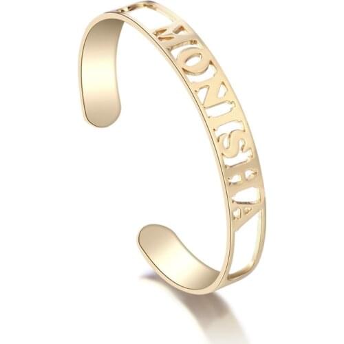 DODOAI Hollow Letter Bangle bangle cuff bracelet diy jewelry bracelet bangle for women bracelets for Gift