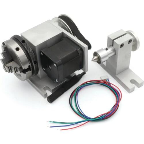 〖EU Free Ship〗3-Jaw Chuck K11-65mm 4th axis A Axis Rotary axis with Tailstock for Mini CNC router woodworking engraving machine