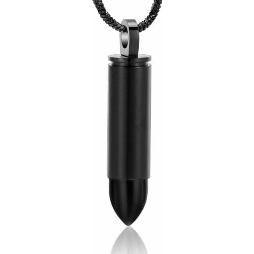 IJD2436 Waterproof High Quality Stainless Steel Bullet Shape Urn Pendant for Ashes Keepsake Cremation Jewelry Necklace Wholesale