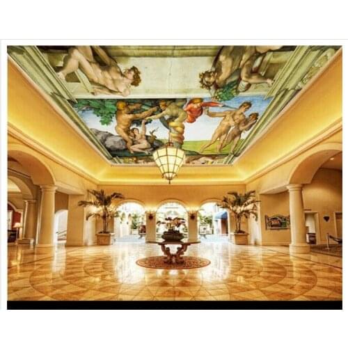 Customized 3d wallpaper 3d ceiling wallpaper murals religious painting of Genesis zenith ceiling decorative painting background