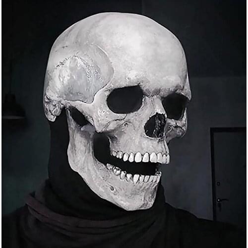 Full Head Skull Mask Moving Jaw Helmet Skull Mask Call Service Mask Ghost Face Mask for Cosplay Party Big Surprise Gift