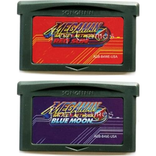 Mega Man Battle Network 4 Blue Moon Red Sun US Version for 32 Bit Video Game Cartridge Console Card Handheld Player