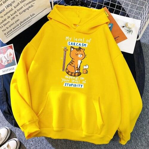 My Level Of Carcasm Depend On Your Level Print Sweatshirt Men Autumn Soft Hooded hip hop Warm Hoodies Casual Fit Women Tracksuit