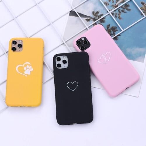 Heart Lover Pink Black Girl Phone Cover For iPhone 11 Pro Max X XS XR Max 7 8 7Plus 8Plus 12 SE Soft Silicone Candy Case Fundas