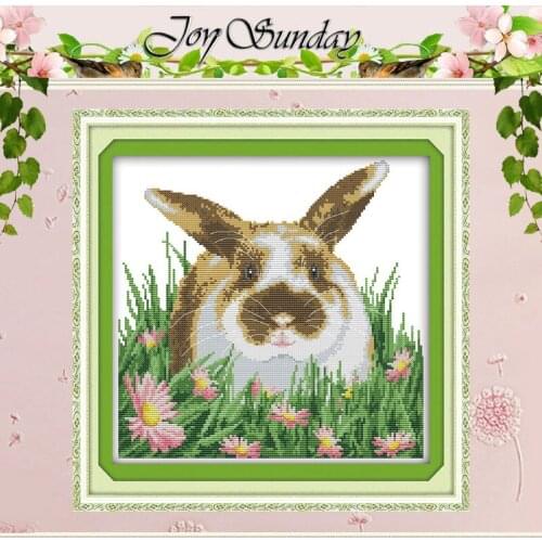 The Rabbit in the Flowers Counted Cross Stitch DIY 11CT 14CT Cross Stitch Set Chinese Cross-stitch Kit Embroidery Needlework