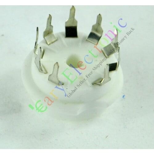 Wholesale and retail 20pcs 9pin PCB Ceramic vacuum tube socket valve base 12AX7B 12AU7 ECC83 ECC82 DIY free shipping