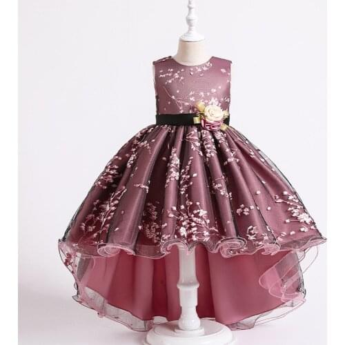 Wedding Birthday Dresses For Girls 3-12 Years Elegant Party Flower girl Tutu Gown teenager Kids Children Formal Pageant Clothes