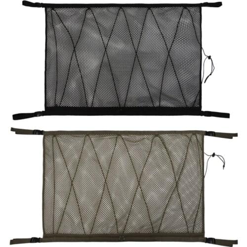 Car Ceiling Storage Net Pocket-Universal Car Roof Interior Cargo Net Bag With Zipper Car Trunk Storage Outdoor Tools 2020