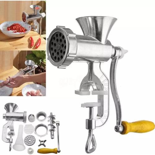 Manual Meat Grinder 304 Stainless Steel,Sausage Filler Filling Machine Pork Beef Chicken Rack With Two Enema Mouths For Kitchen