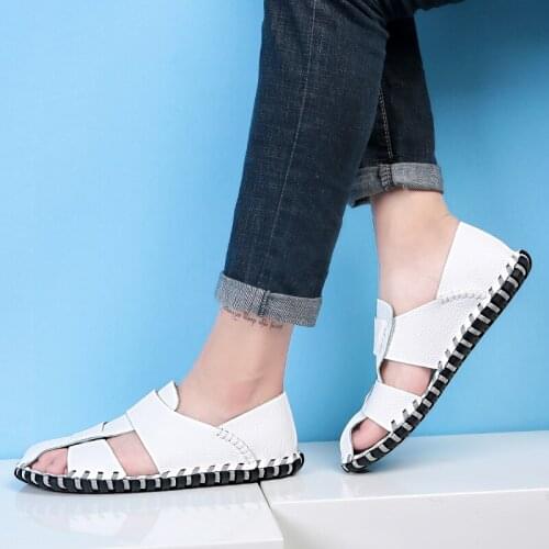 Sandali cuero trekking work beach masculina sandalias verano masculino piel leather sandalia ete da herren couro sandles sandal