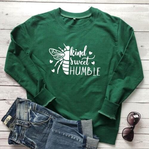 Bee Kind Bee Sweet Bee Humble Sweatshirt Cute Women Inspirational Quote Pullovers Funny 90s Graphic Christian Bible Sweatshirts