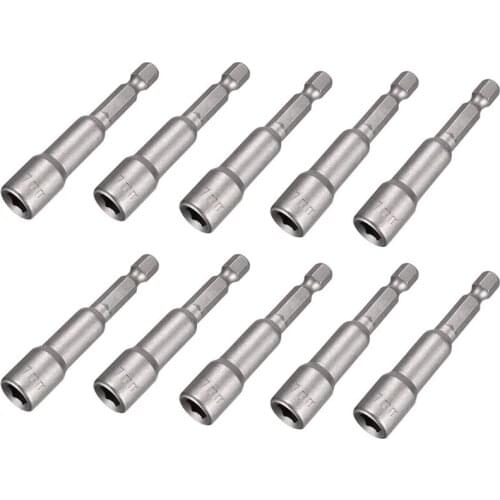 TOP 10Pcs 1/4 Hex Shank Impact Nut Driver Socket Set 7mm/9/32Inch Drill Nut Driver Bit, 2.5Inch Length