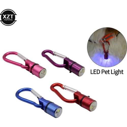 Waterproof Keychain Shape LED Flashlight Pet Pandent Glow In The Dark Bright Pets Supply Accessories Cat Dog Collar Leads Light