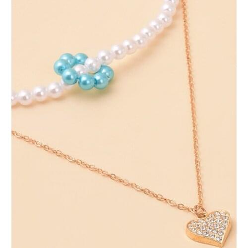 XUAN NGAN New Arrival 2021 Fashion Sweet Girls Elegant Pearl Heart Pearl Necklace For Women Students Party Choker Jewelry Gifts