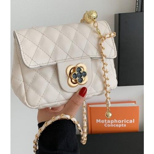 High Quality Ladies Messenger Small Square Bag 2021 New Summer Chain Shoulder Bag Korean Version of Diamond Chain Female Bag
