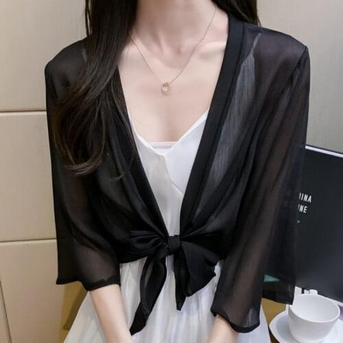 Women Summer 3/4 Short Sleeve Shrug Bolero Chiffon Bridal Cape Wedding Jacket Elegant Wraps Beach Shawl Bridal Bolero Marriage