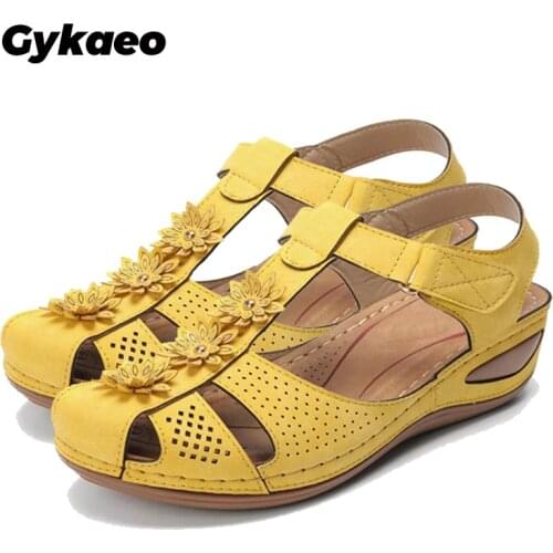 Woman 2020 Summer Leather Vintage Sandals Buckle Casual Sewing Women Retro Sandalias Female Ladies Platform Shoes 36-45