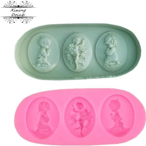 1Pcs Boy girl shape silicone soft candy mold cake decorating tool Candy Chocolate Mold