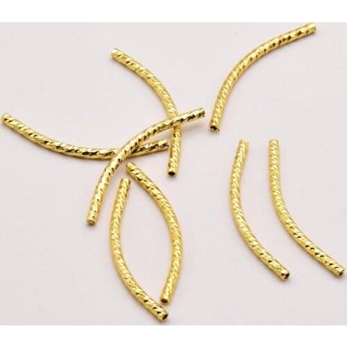 10 Pcs/Lot 30mm*2mm Car Flower Elbow 18K Brass Gold Plated Charms Handmade For DIY Jewelry Making Accessories Wholesale JA0168
