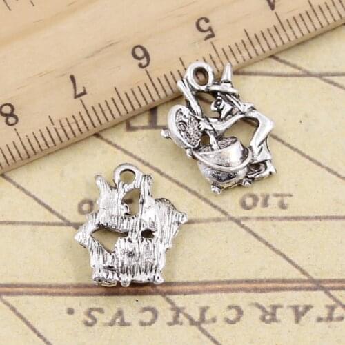 20pcs Charms Witch Refining Drugs 19x15mm Tibetan Silver Color Pendants Antique Jewelry Making DIY Handmade Craft