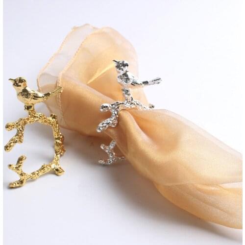 4/pcs new products welcome to the eyebrow bird model room Napkin Ring Hotel mouth cloth ring napkin buckle wholesale high qualit