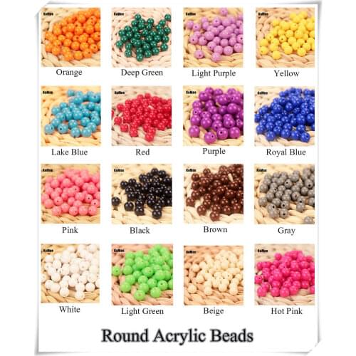 6mm 500pcs Chunky Gumball Bubblegum Acrylic Solid Beads Colorful Chunky Beads For Kids Jewelry Necklace DIY Making Single Color