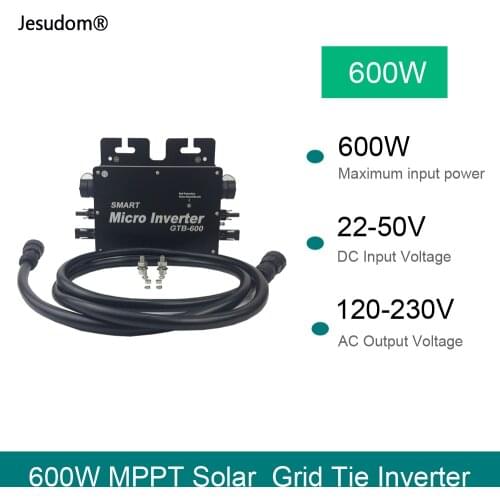 600W Micro Grid Tie Inverter MPPT Solar DC to AC Converter WIFI Version Pure Sine Wave 220V110VAC Output