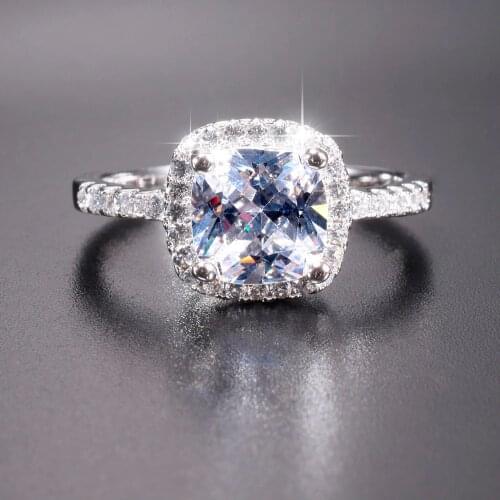 Promotion!! 7$ Real Solid 100% 925 Sterling Silver Wedding Rings Jewelry for Women 3ct Simulated Diamond Engagement Ring sz 5-10