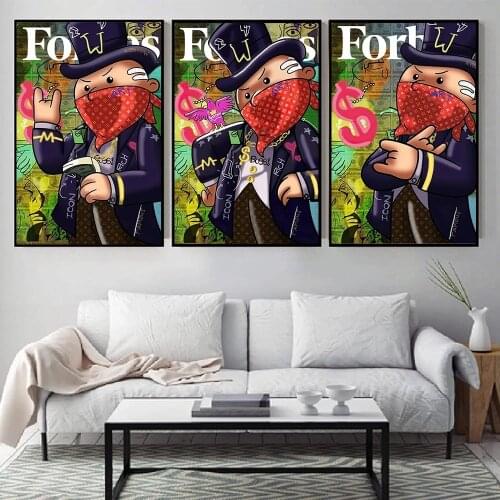 Alec Graffiti Street Art Millionaire Money Print Canvas Pantings Wall Art Decor Pictures for Living Room Posters Mordern Cuadros