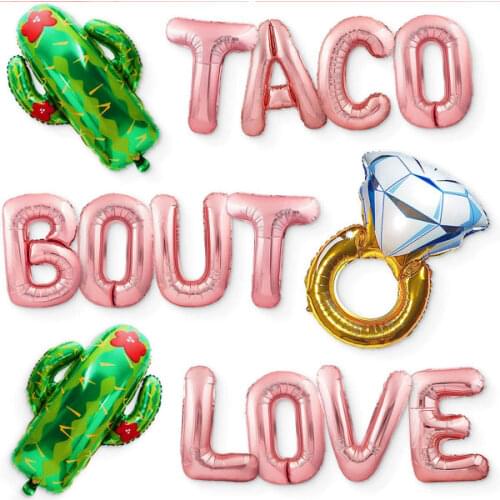 Taco Bout Love Balloon Banner Rose Gold | Taco Bout Love Decorations | Mexican Fiesta Themed Bridal Shower Bachelorette Wedding