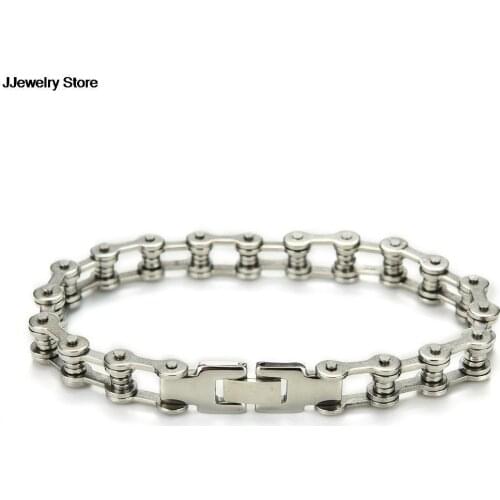 New Stainless Steel Biker Bangles Jewelry Mens Bracelet Link Chain Motorcycle Bike Bicycle Chain Bracelets