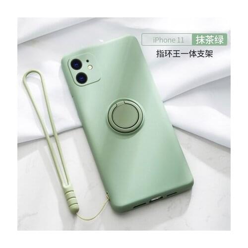 Square Liquid Silicone Magnetic Ring Holder Case For Iphone 11 Pro Xs Max Xr Xs X 8 7 6s 6 Plus Stand Finger Ring Bracket Cover