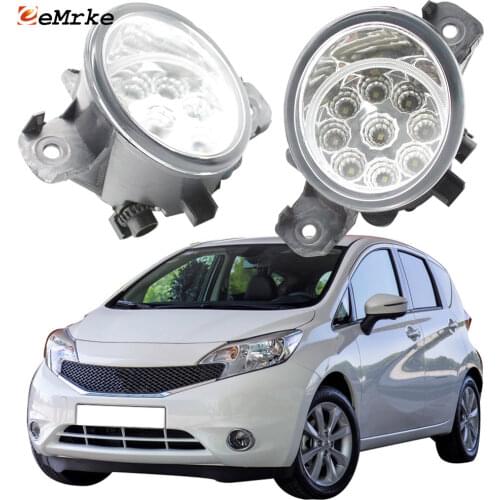 EEMRKE 2 Pcs for Nissan Versa Note (E12) 2014 2015 2016 12V 9-Pieces Car Led Lights Lamps Fog Light Assembly DRL Accessories
