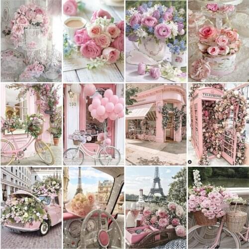 EverShine DIY Diamond Painting Bicycle Cross Stitch Diamond Mosaic Landscape Picture Rhinestones Home Decor Handmade Home Decor