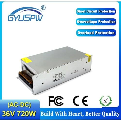 .Power Supplies driver transformer 110v 220v AC to DC 36V 20A 720W Single Output Switching power supply For camera router