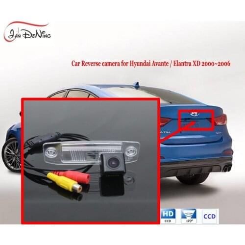 JanDeNing HD CCD Car Rear View Parking/ Backup Reverse Camera/ License Plate Light OEM For Hyundai Avante/Elantra XD 2000-2006